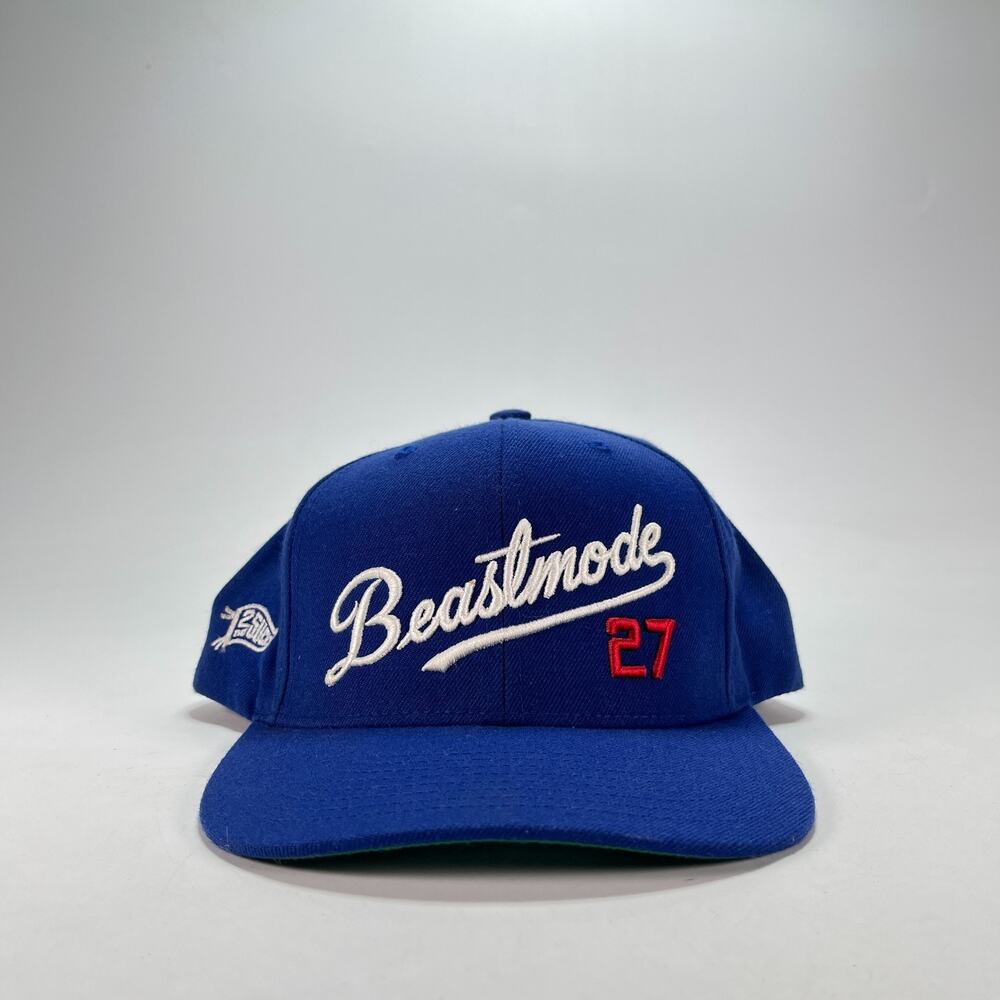 Beastmode Hall of Fame Royal Blue Snapback Hat 2Slick 27 Script Cap Men's One Sz
